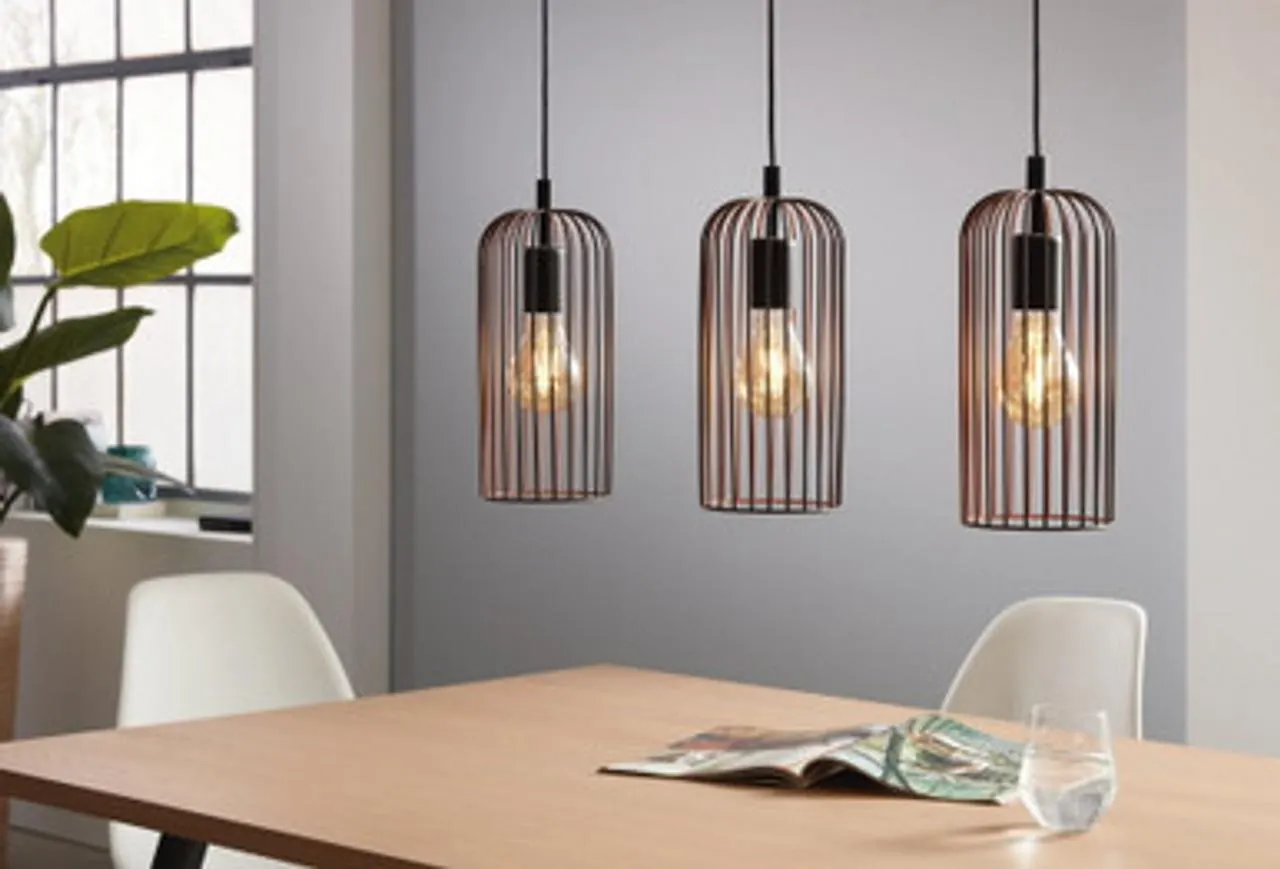 Roccamena 3 Light Pendant Black