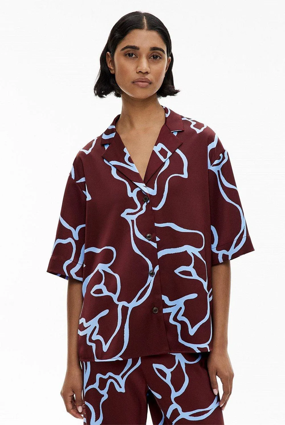 Short Sleeve Satin Shirt