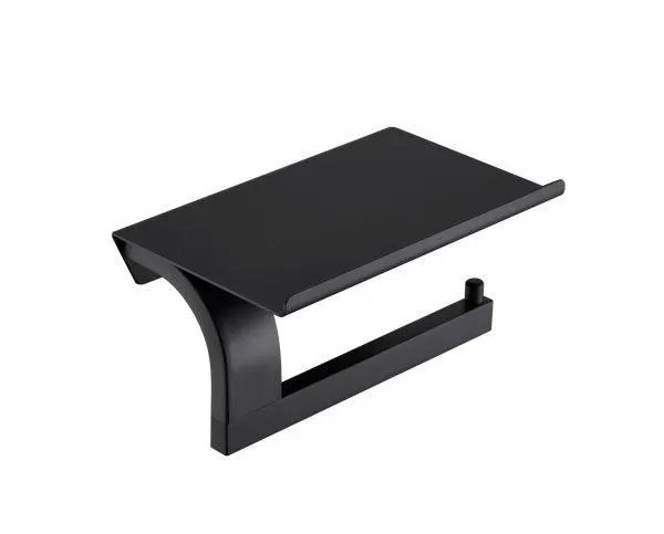 Top Tray Toilet Roll Holder Matt Black