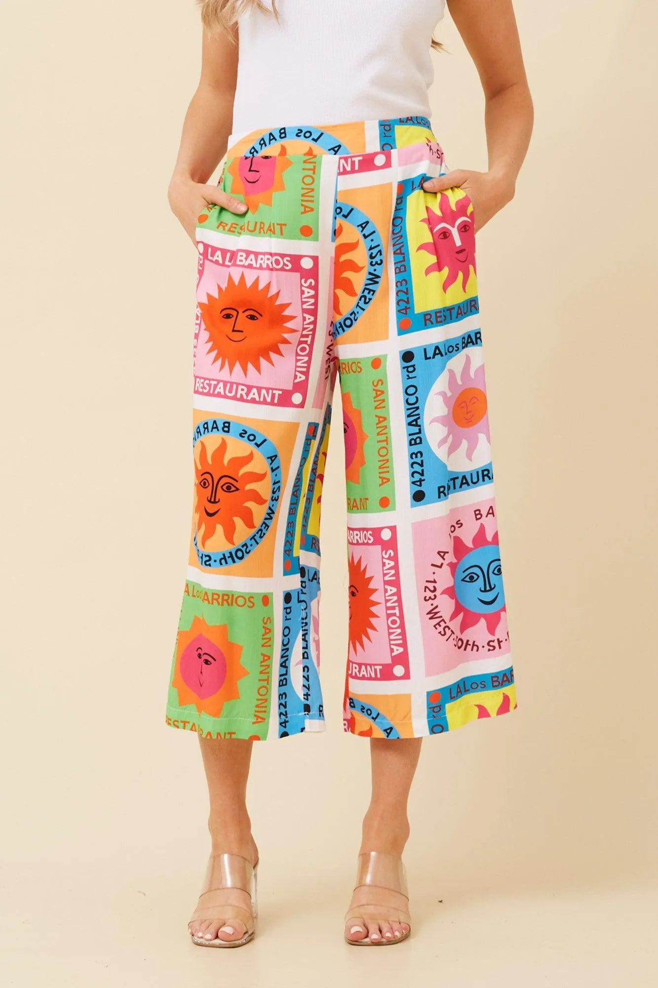 OXANA LINEN BLEND CULOTTE PANTS