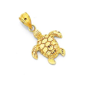 9ct, Mini Turtle Pendant