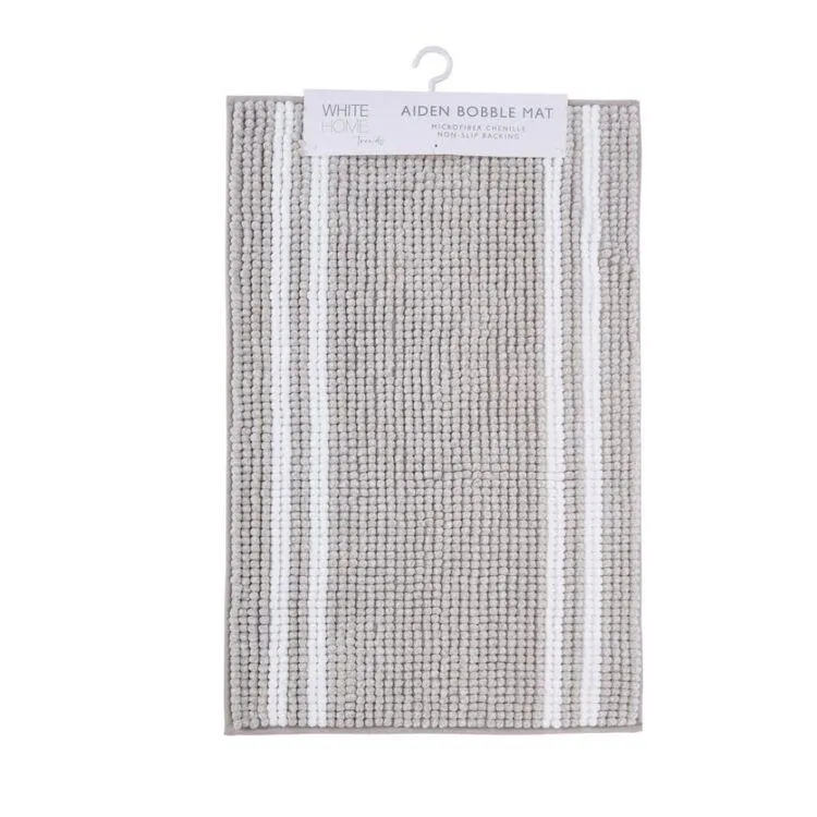 White Home Aiden Bobble Bath Mat Taupe Bath Mat
