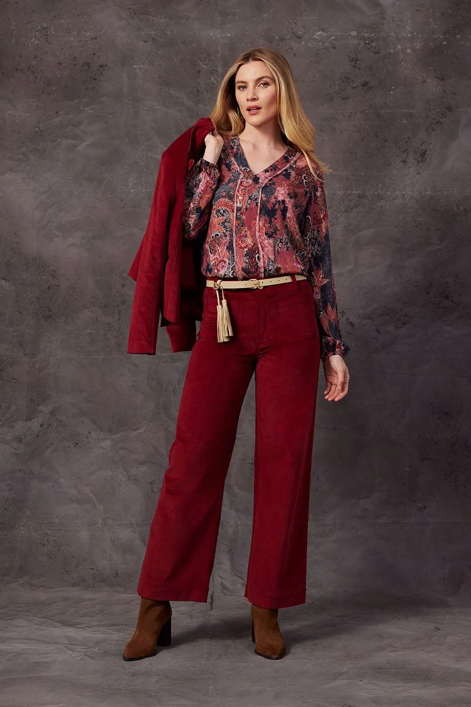 Elsa Top | Cranberry Multi