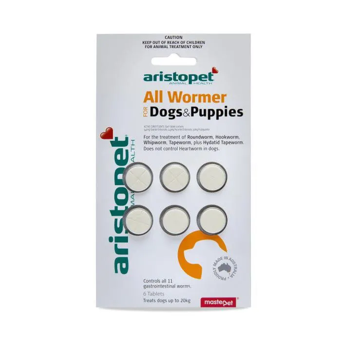 Aristopet All Wormer For Dogs & Puppies 6 Pack