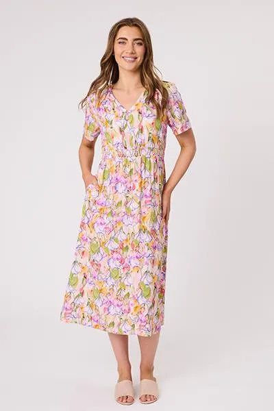 Sadie Shirred Waist Dress Multi