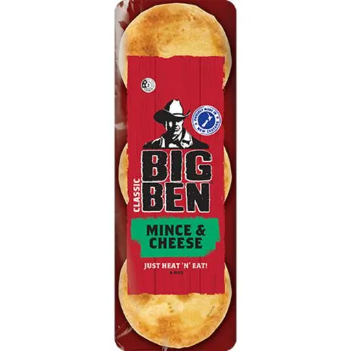 Big Ben Pie Mince & Cheese 6 Pack