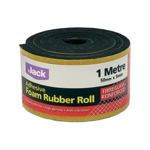Jack 50 x 5mm x 1m Adhesive Rubber Foam