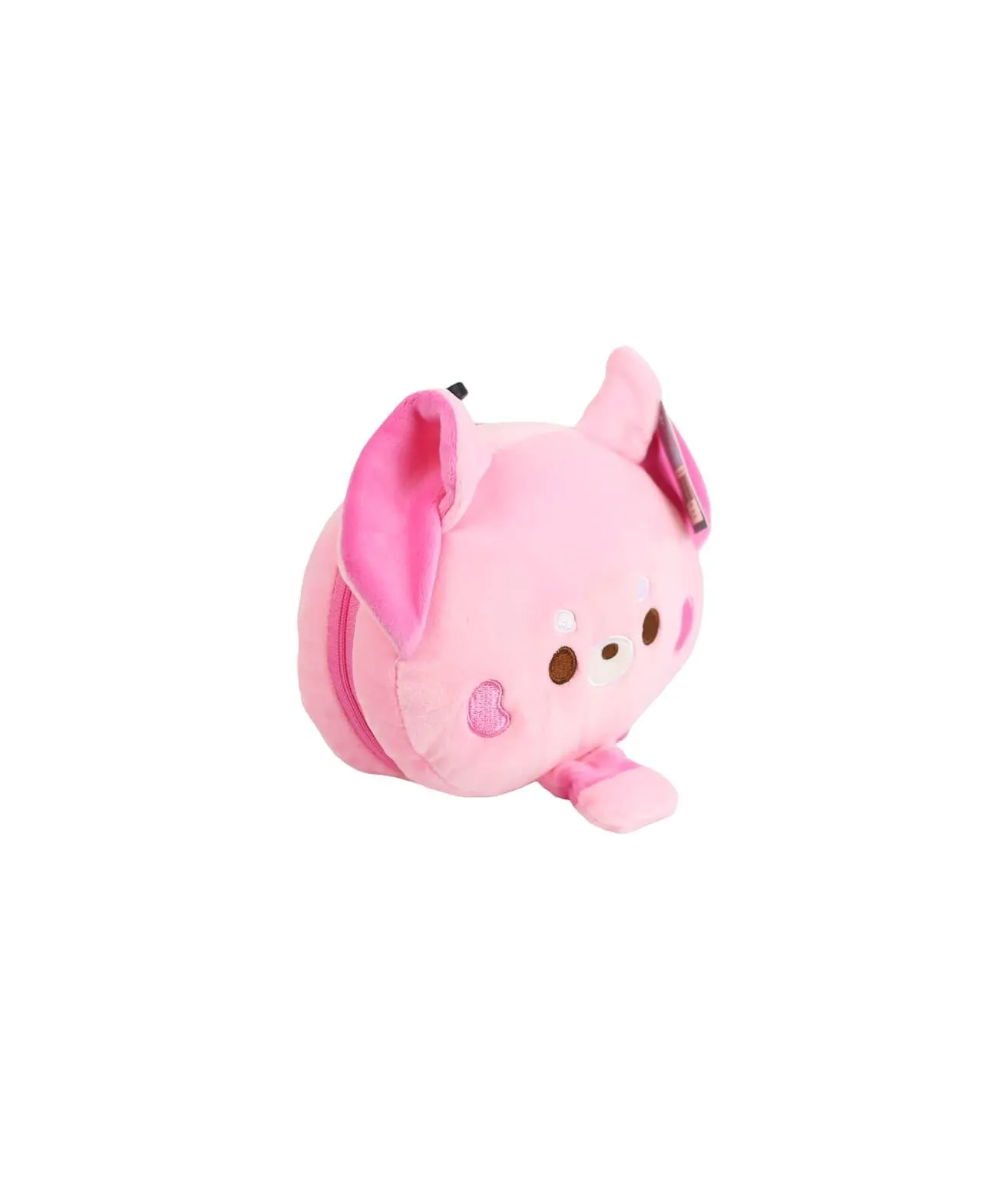 Pink Fox Ear Cups Travel Pillow with Eye Mask