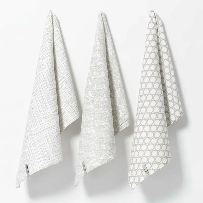 Royal Doulton Pacific Stone Coastal Sketch Kitchen Towel 3pk