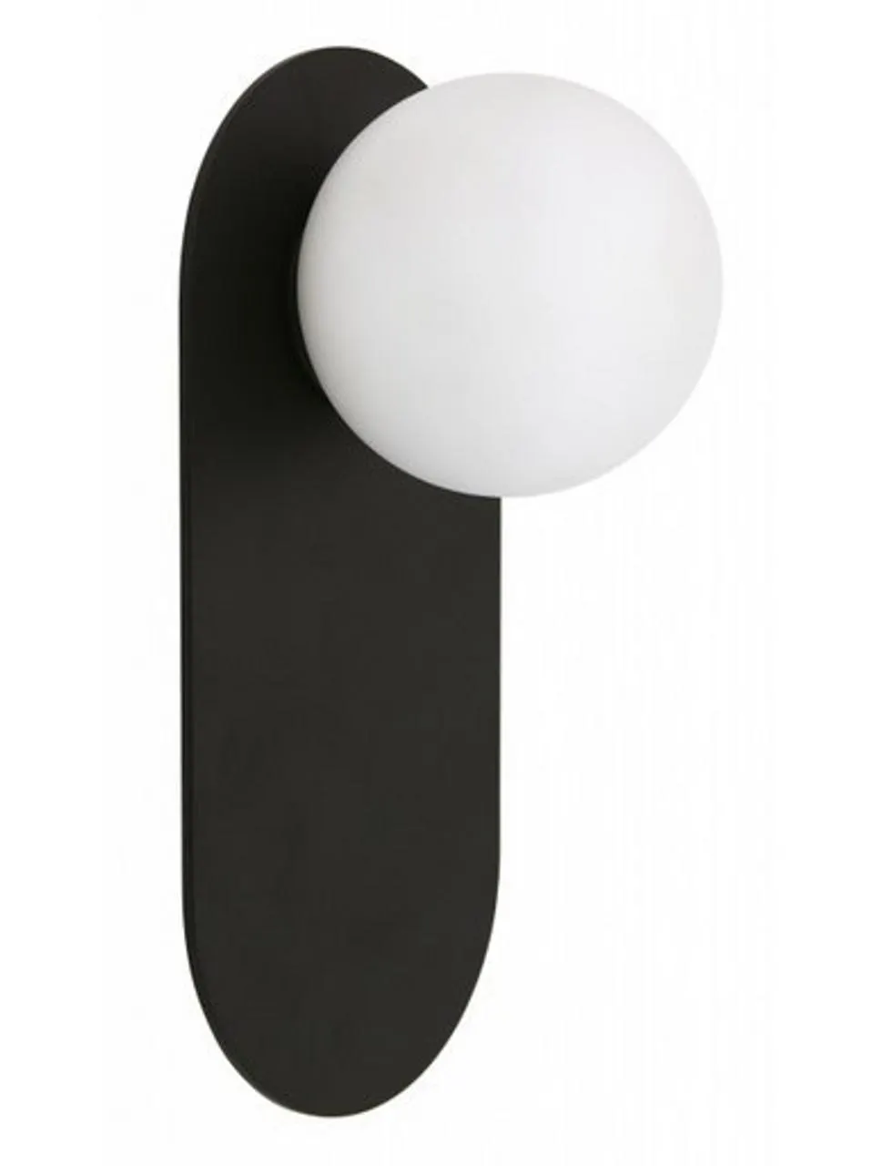 Romano IP44 Recess Wall Light Black with Opal Globe