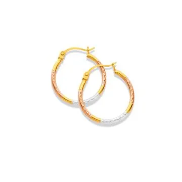 9ct Tri Tone, Hoops
