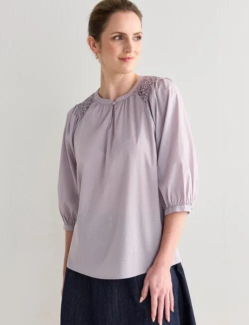 Jigsaw Cotton Origami Blouse, Infinity Blue
