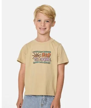 RIP CURL - COSMIC SURFING LOGO TEE KHAKI SAND