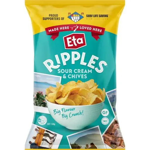 Eta Ripples Potato Chips Sour Cream & Chives