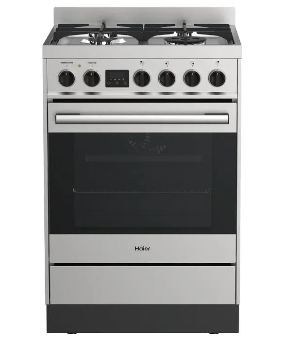 Haier 60cm S/Steel Dual Fuel Freestanding Cooker