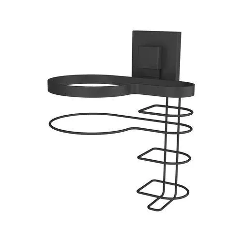 Fusion-Loc Matte Black Suction Hair Dryer And Straightener Holder