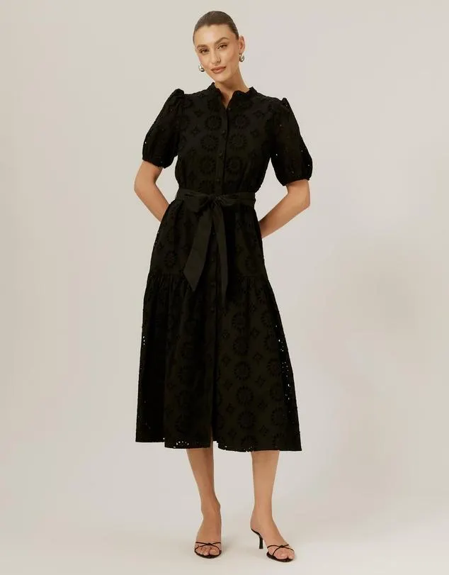 Abbey Broderie Midi Dress