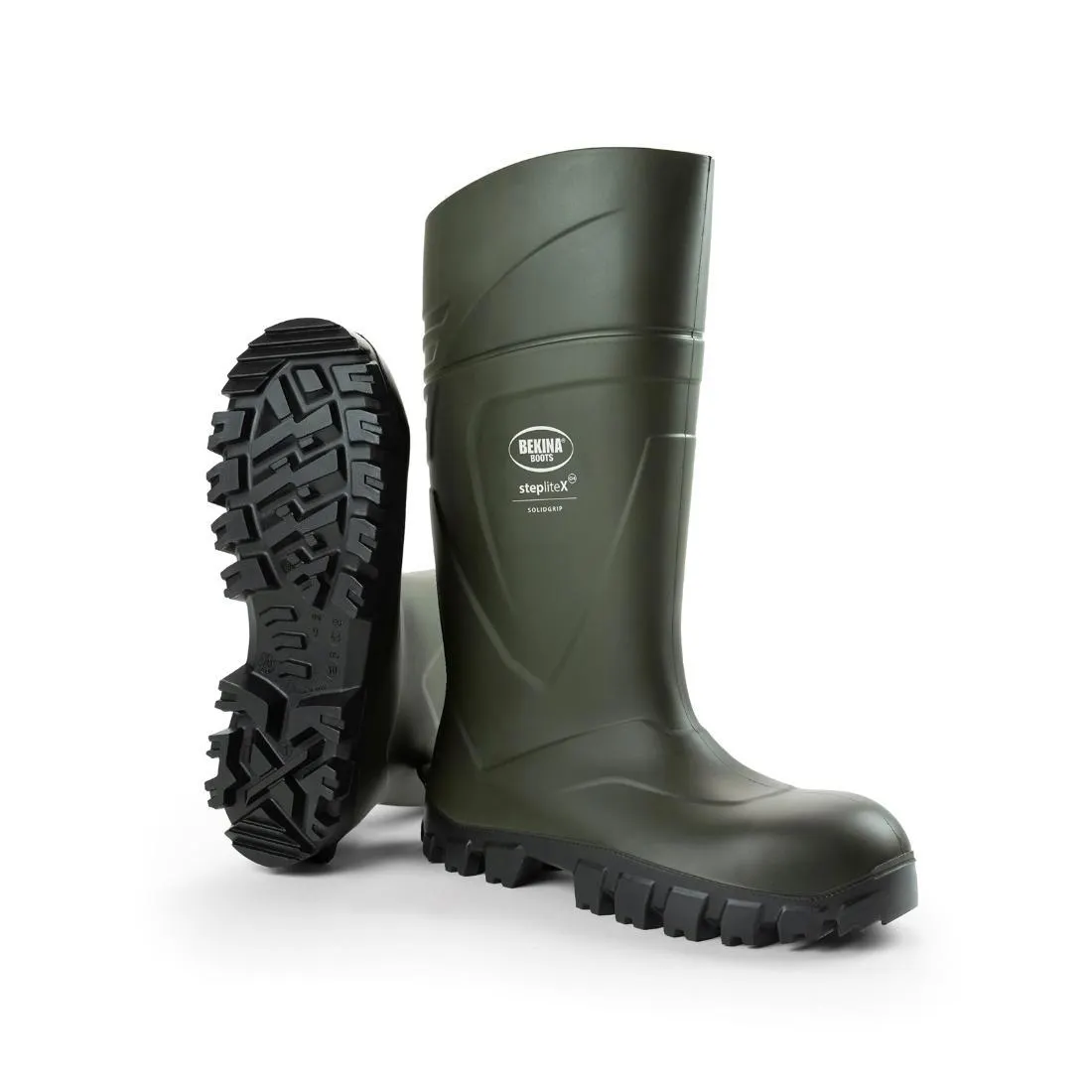 Bekina Steplitex Solidgrip Work Boot Grn/Blk Eu-48