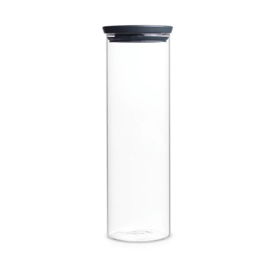 Brabantia Stackable Glass Jar (1.9L) Dark Grey