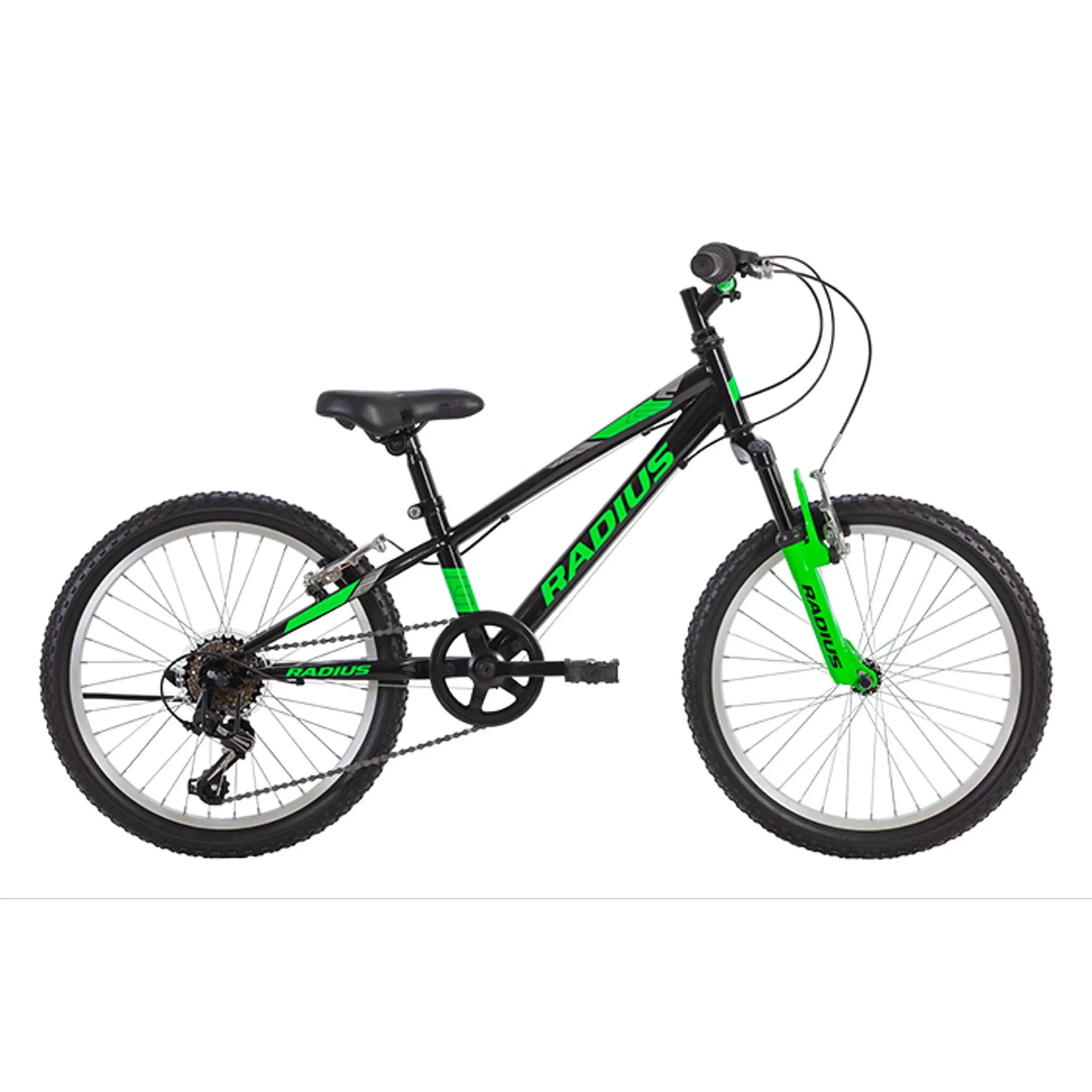 Radius Toughrunner 20” Kids Mountain Bike Gloss Black/Green/Silver