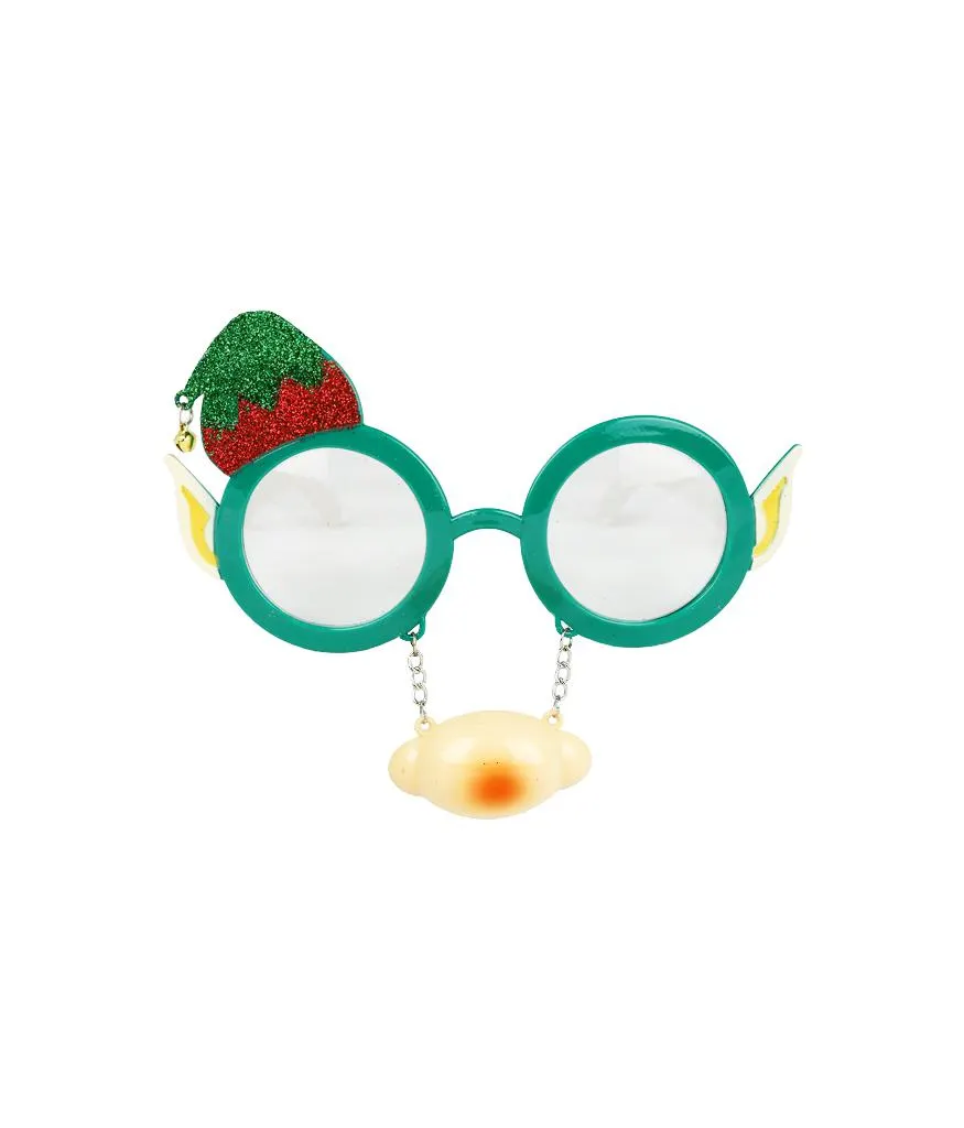 Elf Hat With Nose Christmas Glasses