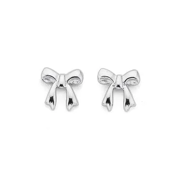 Sterling Silver Mini Bow Stud Earrings