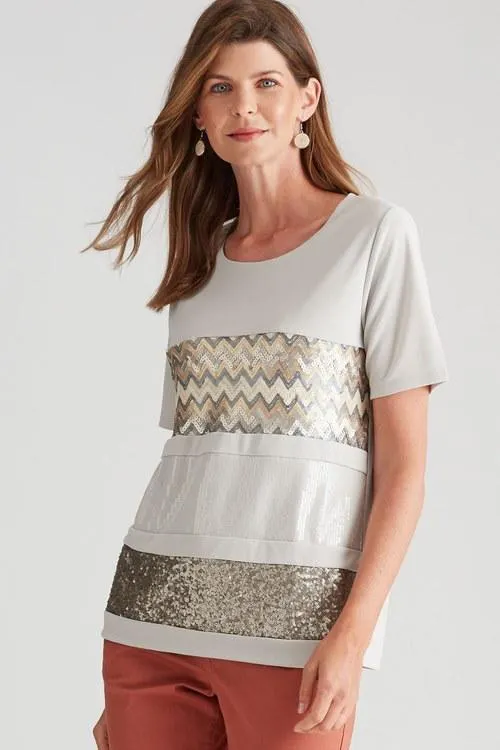 W.Lane Sequin Detail Top