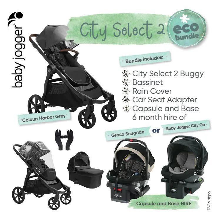 Baby Jogger City Select 2 Eco Bundle - Harbor Grey