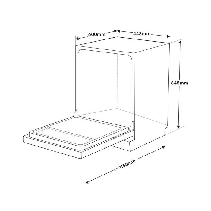 Mistral 45cm Stainless Steel 9 Place Setting Dishwasher
