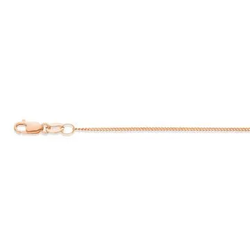 9ct Rose 55cm Gold Diamond Cut Curb Chain