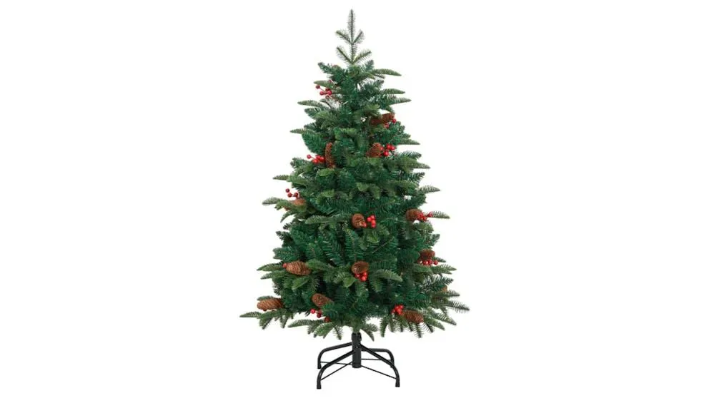 vidaXL Artificial Hinged Christmas Tree with Cone and Berries