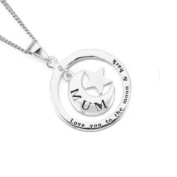 Sterling Silver Mum Circle Pendant