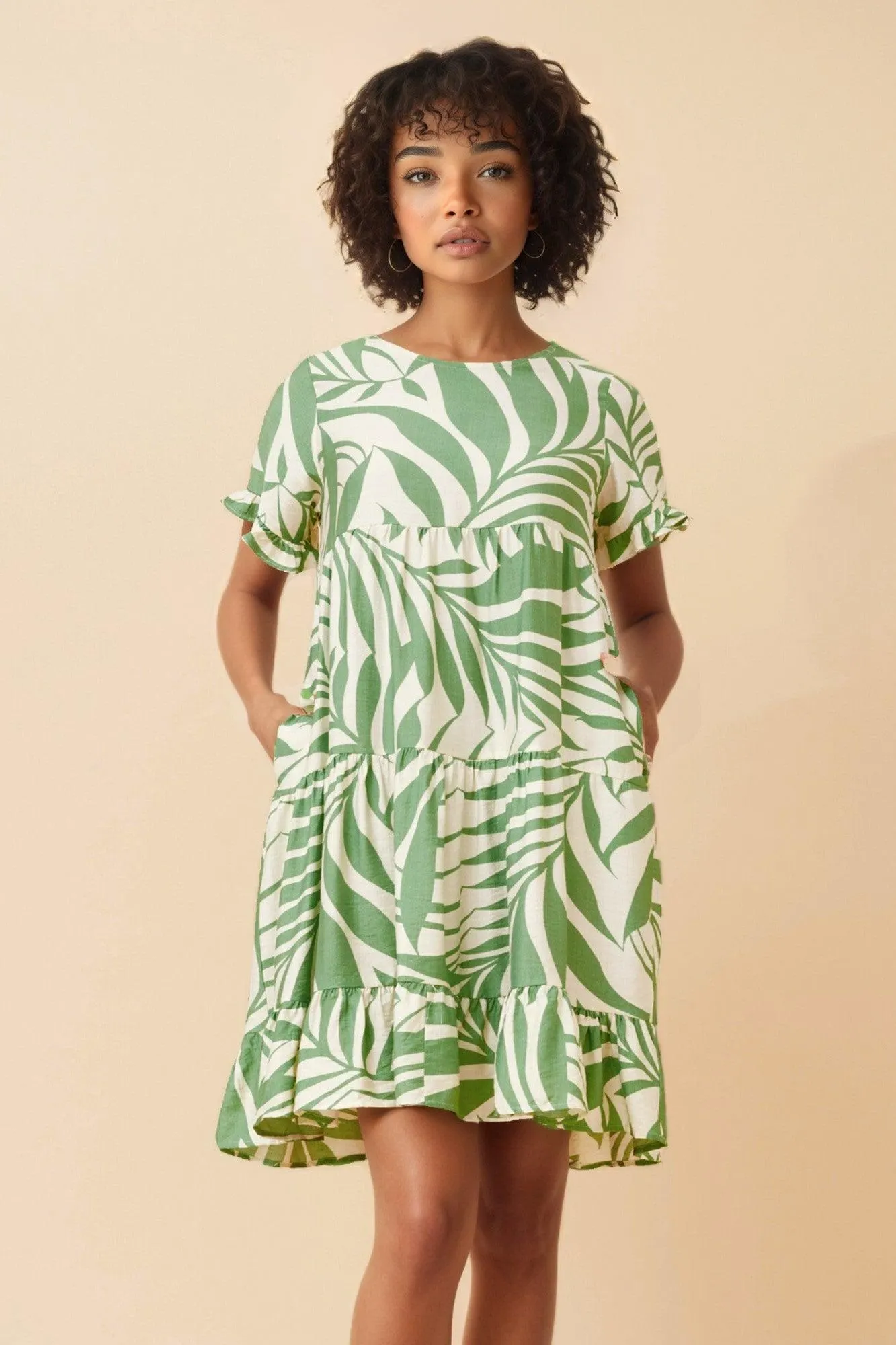 RELLY LEAF PRINT DRESS