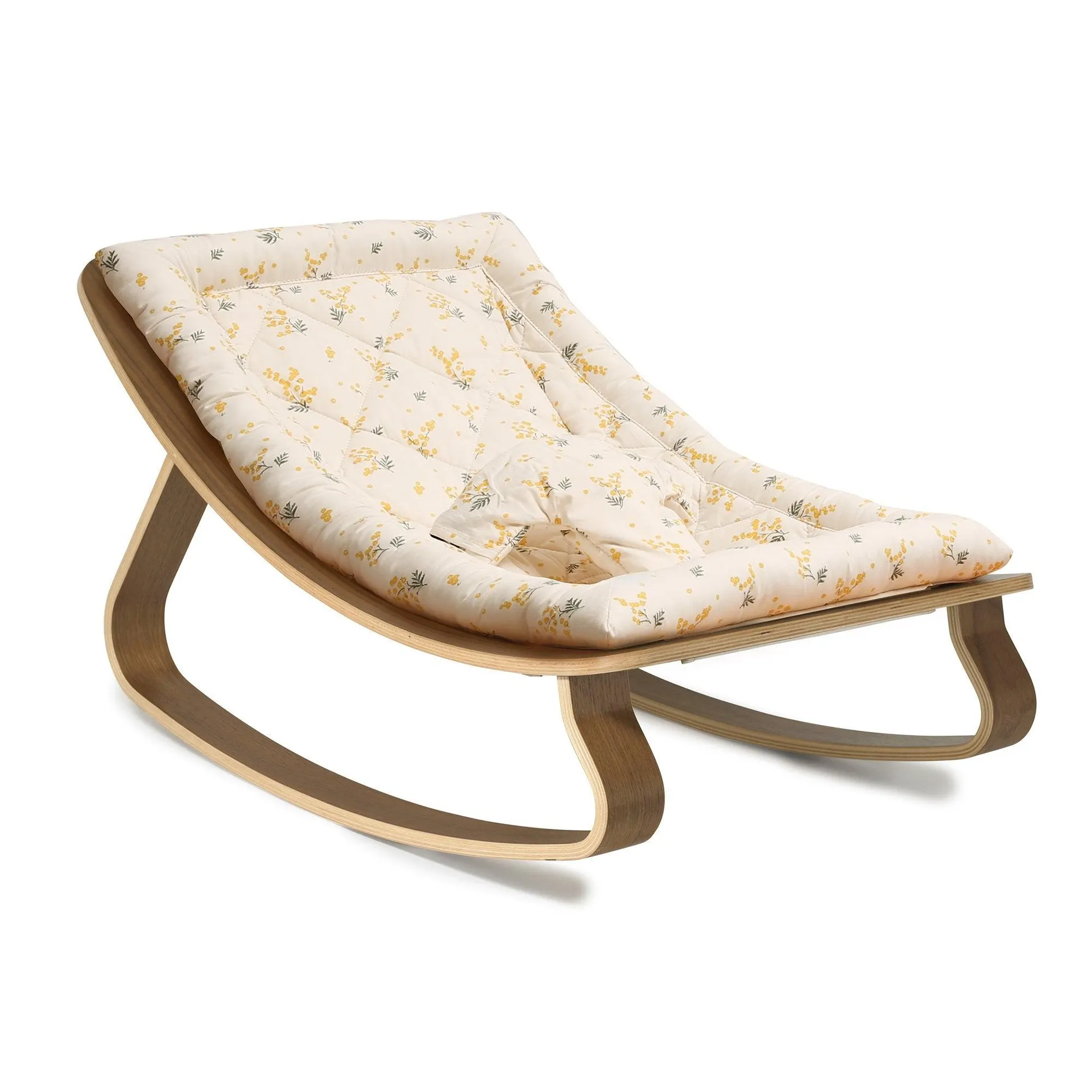 Charlie Crane Baby Rocker Levo - Walnut with Mimosa Cushion