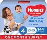 Huggies Ultra Dry Size 4 Boy - 144 Nappies