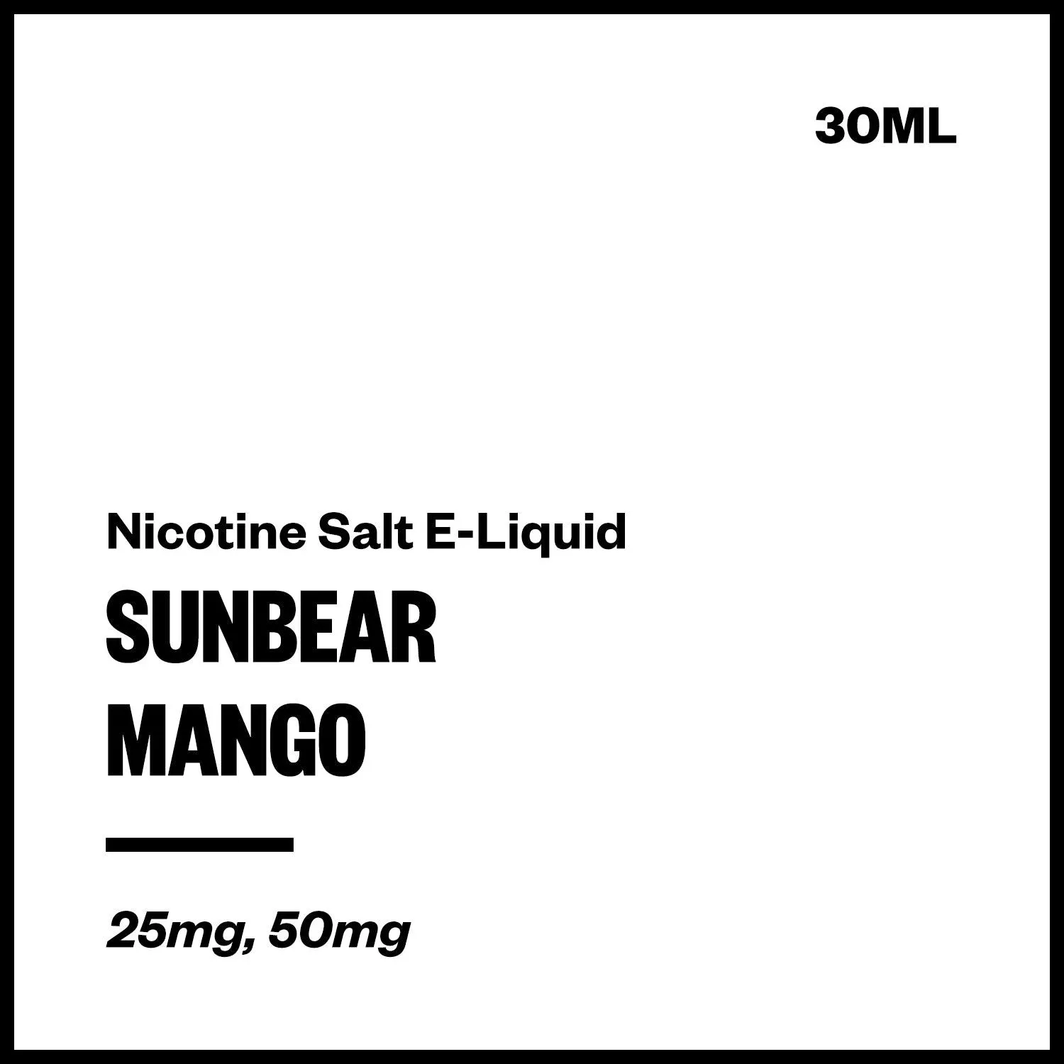 SunBear - Mango (Nic Salt E-Liquid 30ml)