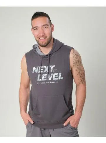 Men's Elite Active Sleveless Hoodie in Charcoal
