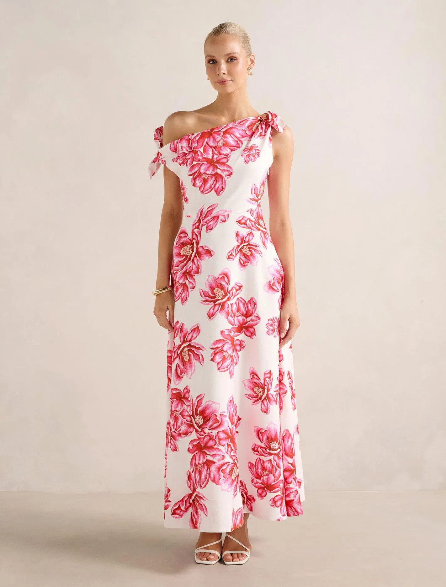 Vinetta Asym Bow Midi Dress