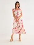 Whistle Ruffle Shoulder Sundress, Garden Print