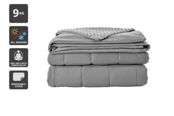 Ovela Mink Dot Weighted Cotton Blanket (Silver, 9KG)