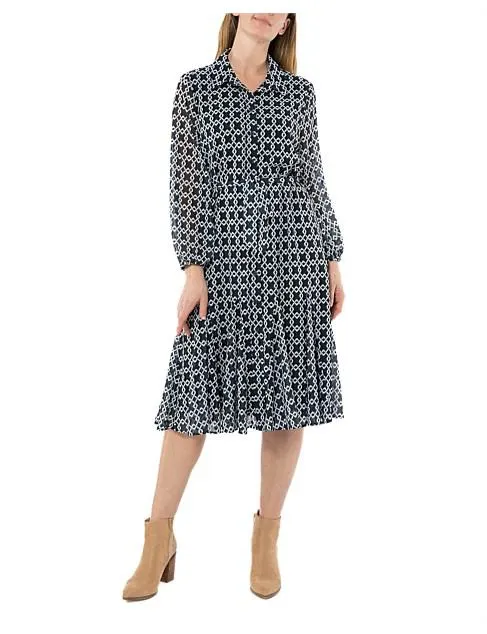 Button-Up Godet Dress
