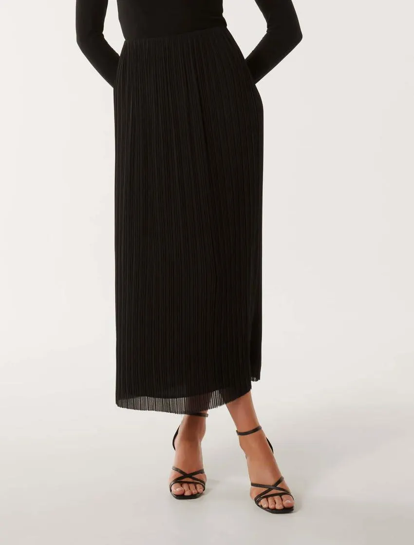 Elise Pressed Pleat Midi Skirt