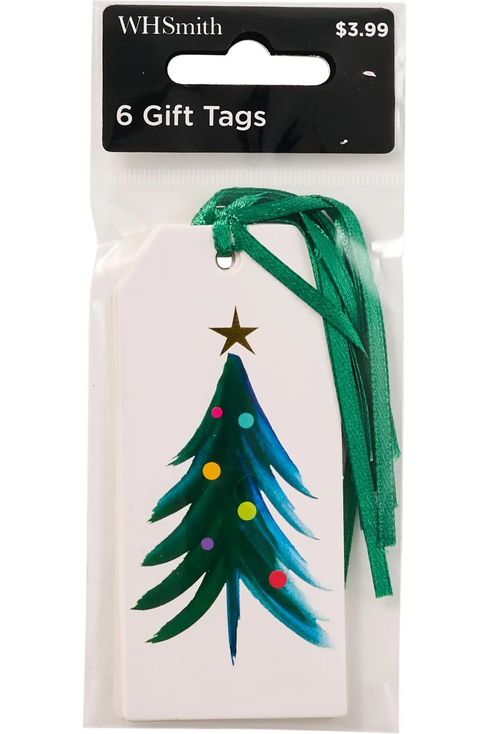 WHSmith Gift Tags Christmas Tree Pack of 6