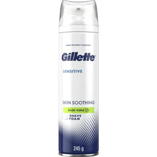 Gillette Sensitive Skin Soothing Aloe Vera Shave Foam 245g 245g