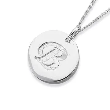 Initial B Pendant in Sterling Silver