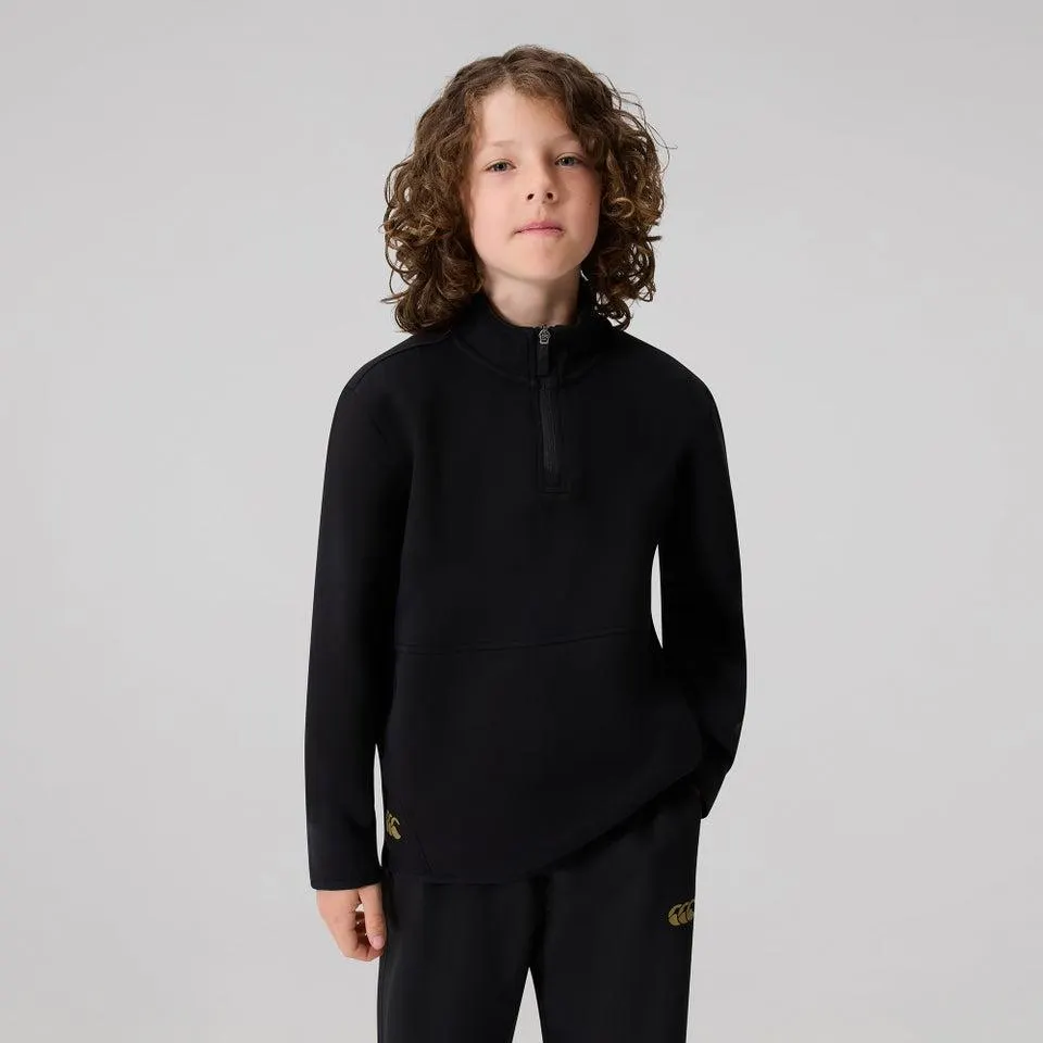 KIDS TEMPO+ QUARTER-ZIP SWEATER BLACK