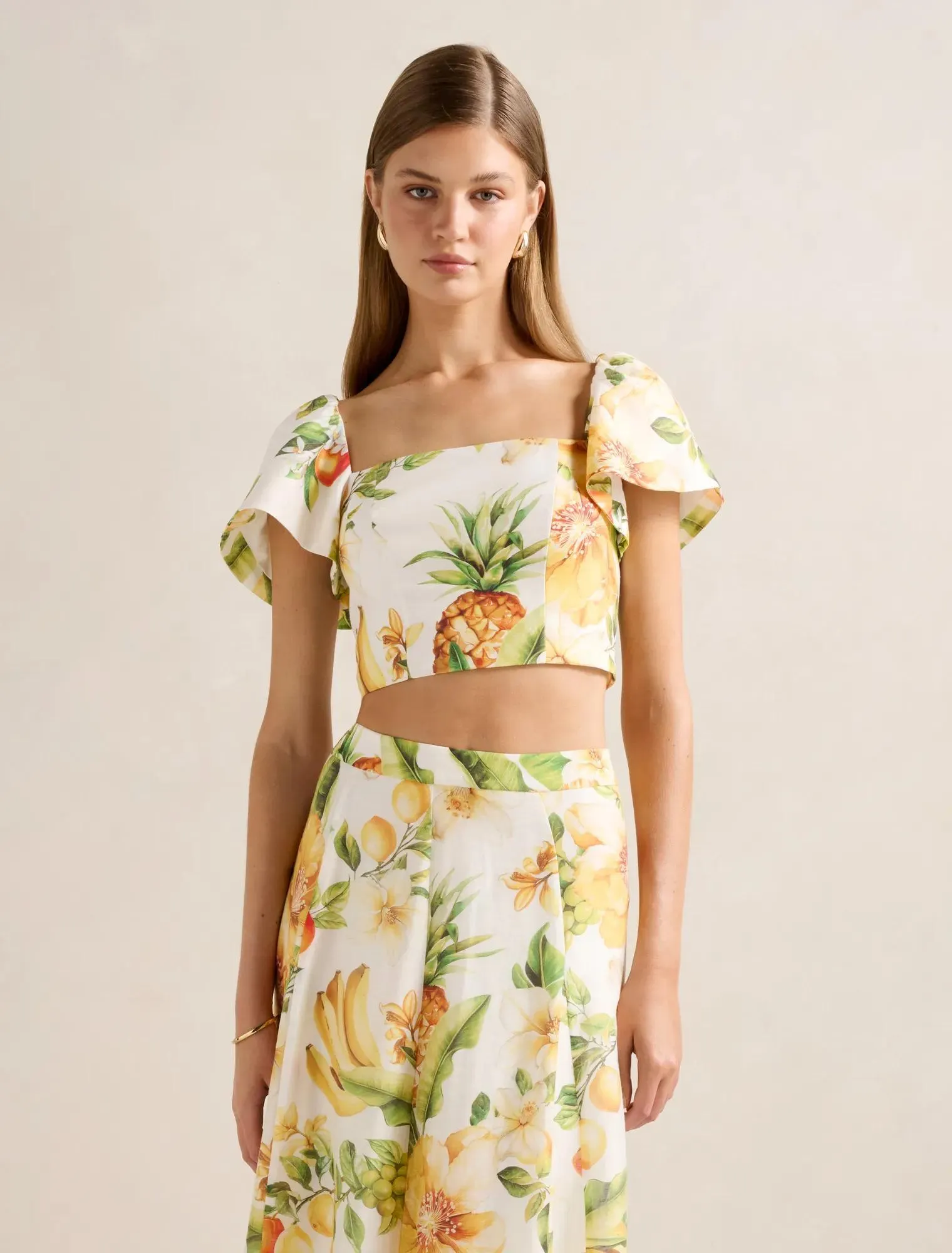 Jane Printed Cropped Top