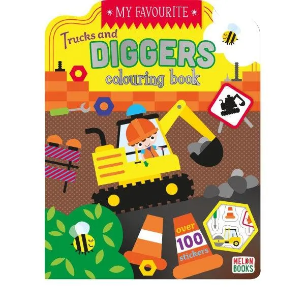 My Favourite Trucks and Diggers Colouring Book