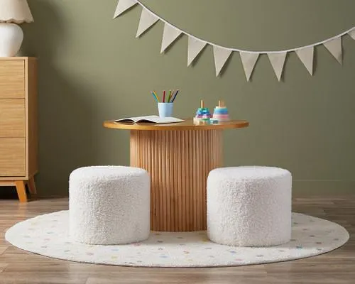 Mini Moo Sherpa Stool - Set of 2