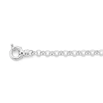 Sterling Silver 20cm Belcher Bolt Ring Bracelet
